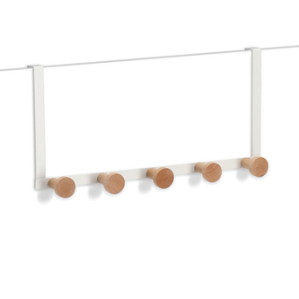 ZELLER Věšák na dveře 5 háčků, bílý 37,5x9x18cm