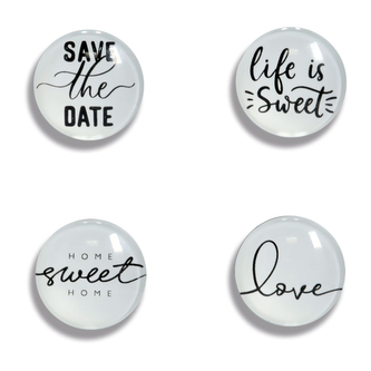 ZELLER Magnetky plastové motiv slova, průměr 2,5cm