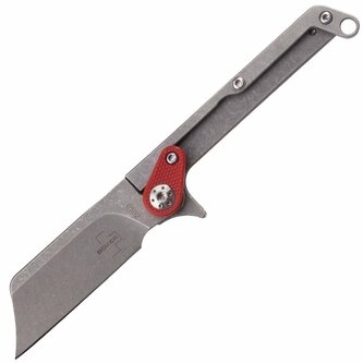 Böker Plus 01BO661 Fragment vreckový nôž 5 cm, Stonewash, červená, oceľ, G10, spona