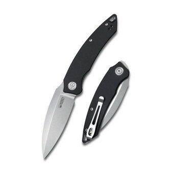 Kubey KU333A Leaf Black vreckový nôž 7,6 cm, čierna, G10, spona