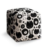 Taburet Cube Kočička a medvěd: 40x40x40 cm