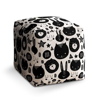 Taburet Cube Kočička a medvěd: 40x40x40 cm