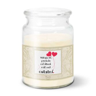 Svíčka Miluju tě, protože mě štveš míň než ostatní: 500 g