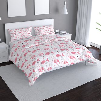 Povlečení Růžové rybky a sloni: 140x200 / 90x70 Povlečení Růžové rybky a sloni: 140x200 / 90x70