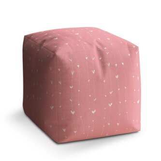 Taburet Cube Asymetrická srdíčka: 40x40x40 cm Taburet Cube Asymetrická srdíčka: 40x40x40 cm