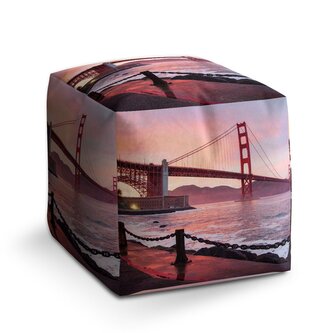 Taburet Cube Golden Gate: 40x40x40 cm Taburet Cube Golden Gate: 40x40x40 cm