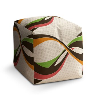 Taburet Cube Retro abstrakce: 40x40x40 cm Taburet Cube Retro abstrakce: 40x40x40 cm