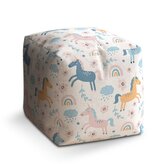 Taburet Cube Duhoví jednorožci: 40x40x40 cm