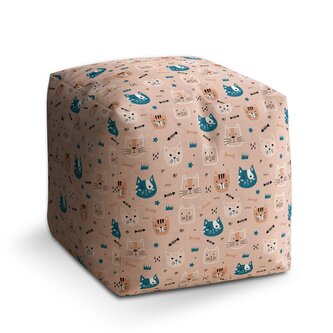 Taburet Cube Barevné kočičky: 40x40x40 cm Taburet Cube Barevné kočičky: 40x40x40 cm
