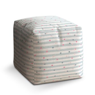 Taburet Cube Tečky a pruhy: 40x40x40 cm Taburet Cube Tečky a pruhy: 40x40x40 cm