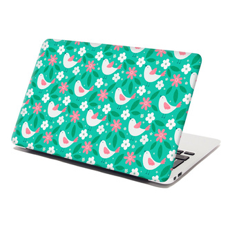 Samolepka na notebook Květiny a ptáčci: 29x20 cm