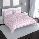 Povlečení Růžové a bílé trojúhelníky: 140x220 / 90x70