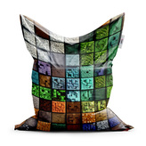 Sedací vak Classic Blocks Abstract: 150x100 cm