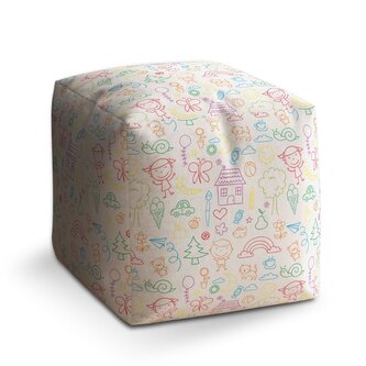 Taburet Cube Barevná školka: 40x40x40 cm