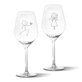 Skleničky na víno On a ona 3: 2 x 49 cl