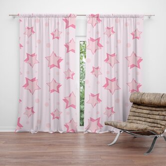 Závěs Růžové hvězdy: 2ks 140x250cm Závěs Růžové hvězdy: 2ks 140x250cm