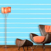 Tapeta Bílé linky na modré: 208x125 cm