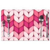 Prostírání Tříbarevné růžové pletení: 40x30cm