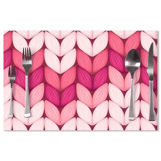 Prostírání Tříbarevné růžové pletení: 40x30cm