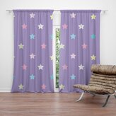 Závěs Hvězdy na fialové: 2ks 140x250cm