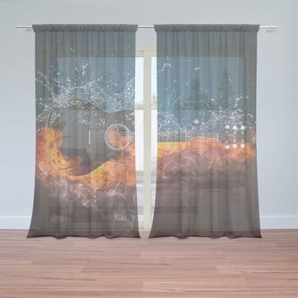 Záclony Ohnivá kytara: 2ks 150x250cm Záclony Ohnivá kytara: 2ks 150x250cm