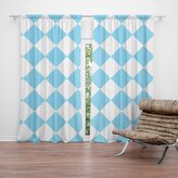 Závěs Bílomodré kosočtverce: 2ks 140x250cm