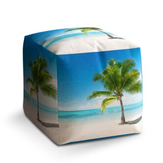 Taburet Cube Palma na pláži: 40x40x40 cm Taburet Cube Palma na pláži: 40x40x40 cm