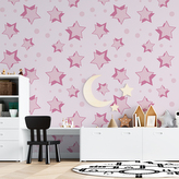 Tapeta Růžové hvězdičky: 336x220 cm