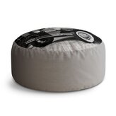 Taburet Circle Černobílý veterán: 38x48 cm