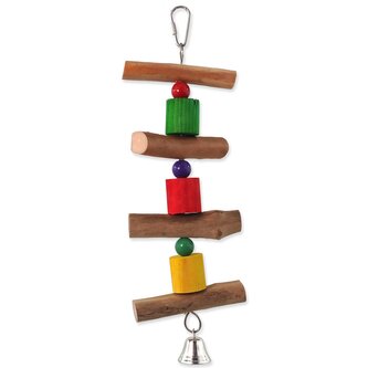 Hračka Bird Jewel závěsná dřevěná se zvonkem 30cm