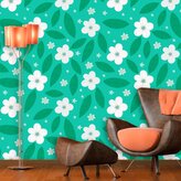 Tapeta Bílé květy s lístky: 125x75 cm