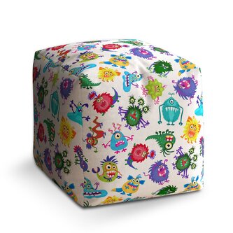 Taburet Cube Barevné příšerky: 40x40x40 cm Taburet Cube Barevné příšerky: 40x40x40 cm