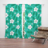 Závěs Bílé květy s lístky: 2ks 140x250cm