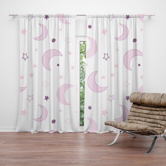 Závěs Fialové měsíčky: 2ks 140x250cm Závěs Fialové měsíčky: 2ks 140x250cm