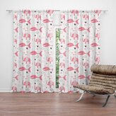 Závěs Růžové rybky a sloni: 2ks 140x250cm