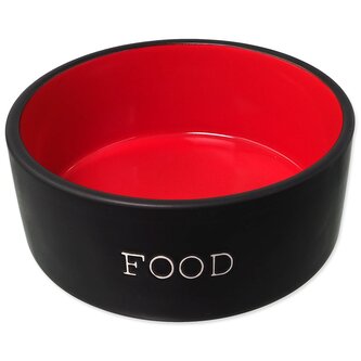 Miska Dog Fantasy keramická FOOD černá/červená 16x6,5cm, 850ml