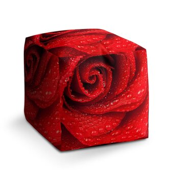 Taburet Cube Květ růže: 40x40x40 cm Taburet Cube Květ růže: 40x40x40 cm