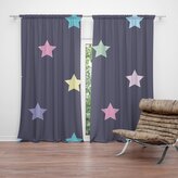 Závěs Hvězdy na modré: 2ks 140x250cm