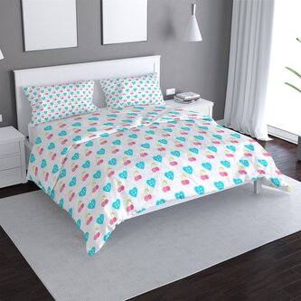 Povlečení Třešně a srdce: 140x220 / 90x70 Povlečení Třešně a srdce: 140x220 / 90x70