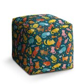 Taburet Cube Kočky s rybkami: 40x40x40 cm