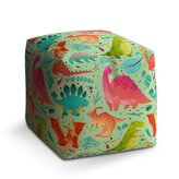 Taburet Cube Dinosauři v trávě: 40x40x40 cm