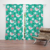 Závěs Květiny a ptáčci: 2ks 140x250cm