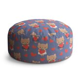 Taburet Circle Kočičky s jahodami: 38x48 cm