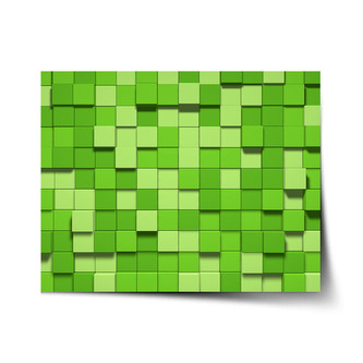 Plakát Green Blocks 3D: 120x80 cm