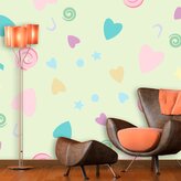 Tapeta Srdíčka a spirály XL: 125x75 cm