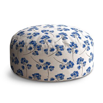 Taburet Circle Modré kvítí: 38x48 cm