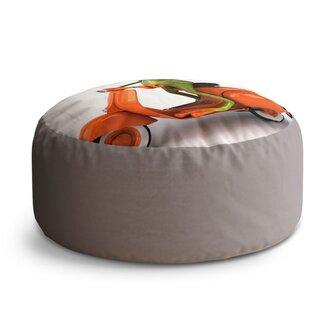 Taburet Circle Žába na motorce: 38x48 cm