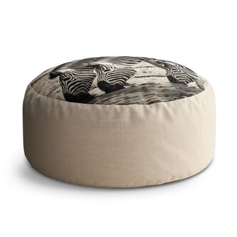 Taburet Circle Zebry u vody: 38x48 cm