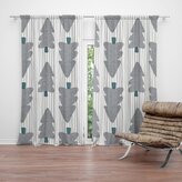 Závěs Šedé stromky: 2ks 140x250cm