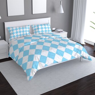 Povlečení Bílomodré kosočtverce: 140x220 / 90x70 Povlečení Bílomodré kosočtverce: 140x220 / 90x70
